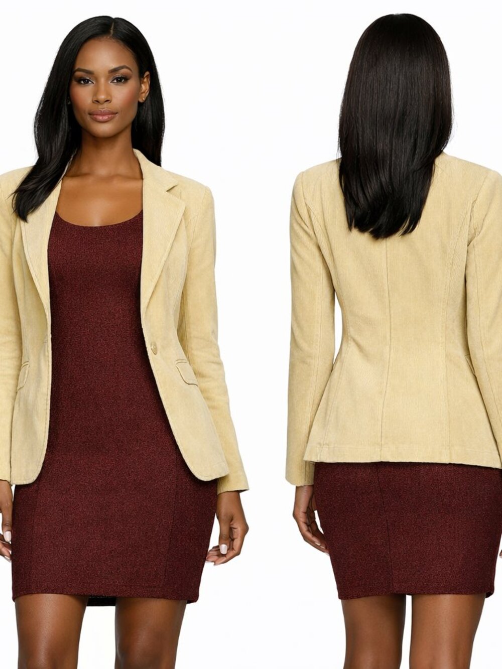 French Connection Cream BLAZER  & Dani Lurex Knit DRESS (2 piece )